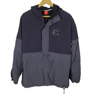 Nike Air Anorak Jacket Hooded Pullover Black Grey Mens Size M